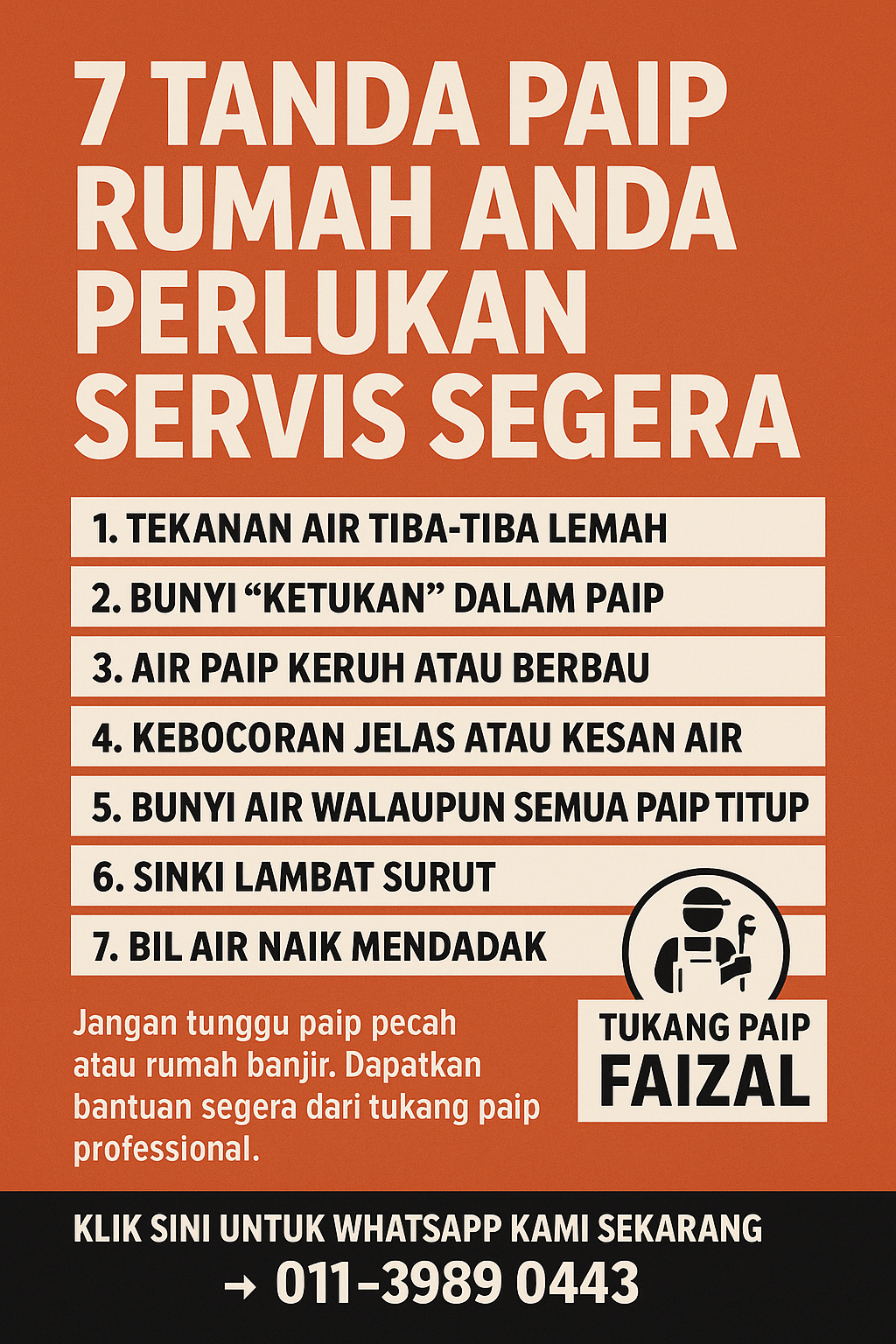 You are currently viewing 7 Tanda Paip Rumah Anda Perlukan Servis Segera